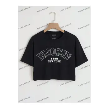 Crop CKOD-232913 Harf Grafikli Kırpma