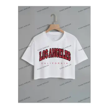 Crop CKOD-232913 Harf Grafikli Kırpma