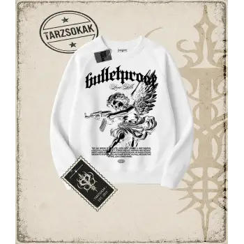 CUPID HALFTONE Oversize Unisex Bisiklet Yaka Sweatshirt