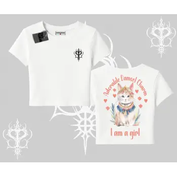 Cute Princess Kedi Tasarımlı Arka Baskılı Babby Tee Tshirt