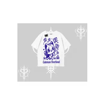 Cuteness Overload Kedi Baskılı Oversize Tshirt