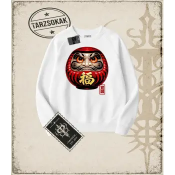 DARUMA Oversize Unisex Bisiklet Yaka Sweatshirt