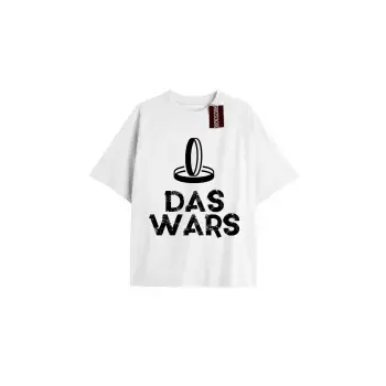 DAS WARS Unisex Oversize Yazılı Tshirt BEYAZ