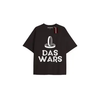 DAS WARS Unisex Oversize Yazılı Tshirt SİYAH