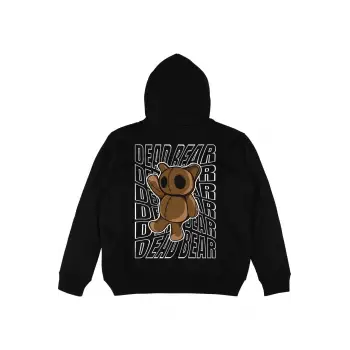 Dead Bear Siyah Oversize Unisex Kapüşonlu Sweatshirt Hoodie