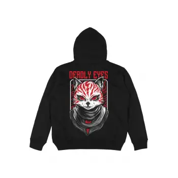 Deadly Eyes Oversize Unisex Kapüşonlu Sweatshirt Hoodie Siyah