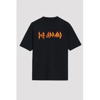 Def Leppard Siyah Unisex Oversize Tişört T-shirt
