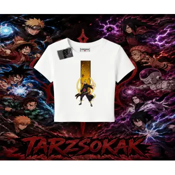 Deidara Naruto Anime Karakteri Kadın Baby Tee Beyaz