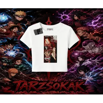 Deidara Naruto Anime Karakteri Kadın Baby Tee Beyaz