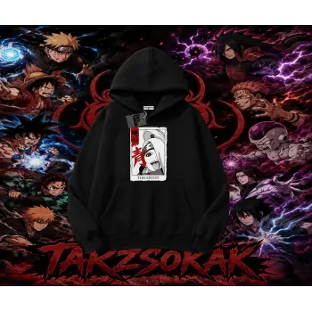 Deidara Naruto Anime Karakteri Oversize Unisex Kapşonlu Sweatshirt Beyaz