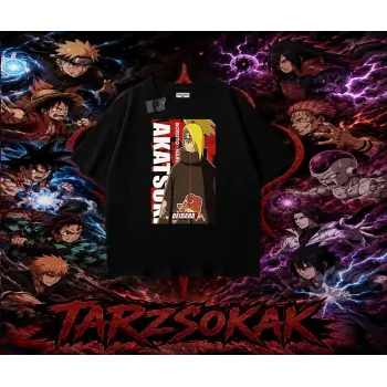 Deidara Naruto Anime Karakteri Oversize Unisex Tişört Beyaz