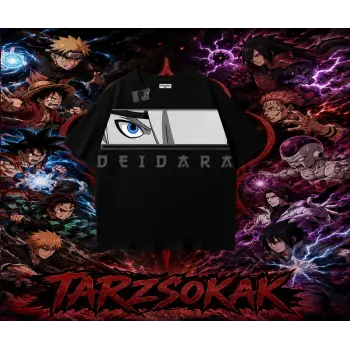 Deidara Naruto Anime Karakteri Oversize Unisex Tişört Beyaz
