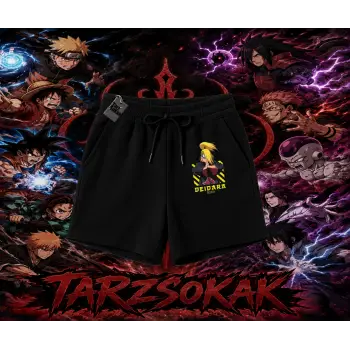 Deidara Naruto Anime Karakteri Unisex Şort Beyaz