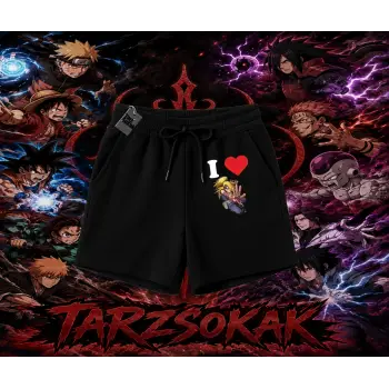 Deidara Naruto Anime Karakteri Unisex Şort Beyaz