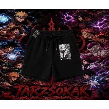 Deidara Naruto Anime Karakteri Unisex Şort Beyaz