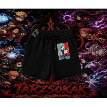 Deidara Naruto Anime Karakteri Unisex Şort Beyaz