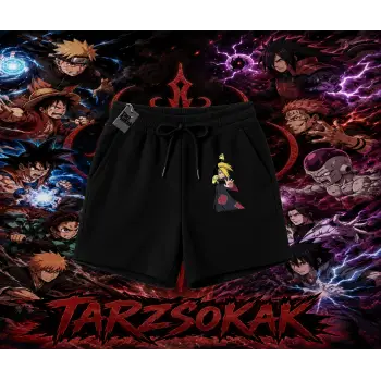 Deidara Naruto Anime Karakteri Unisex Şort Beyaz