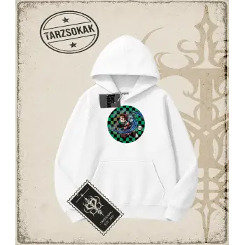 Demon Slayer Anime Baskılı Oversize Unisex Kapşonlu Sweatshirt