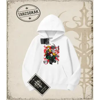 Demon Slayer Anime Baskılı Oversize Unisex Kapşonlu Sweatshirt