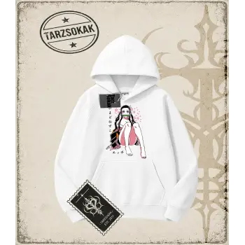 Demon Slayer Anime Baskılı Oversize Unisex Kapşonlu Sweatshirt