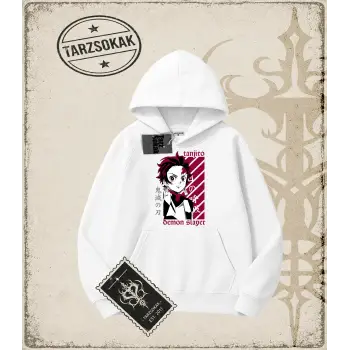 Demon Slayer Anime Baskılı Oversize Unisex Kapşonlu Sweatshirt