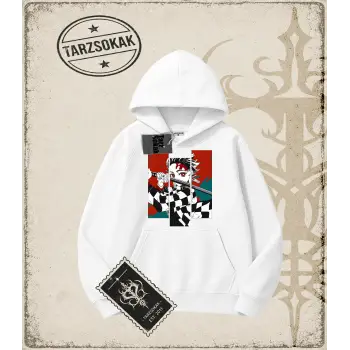 Demon Slayer Anime Baskılı Oversize Unisex Kapşonlu Sweatshirt