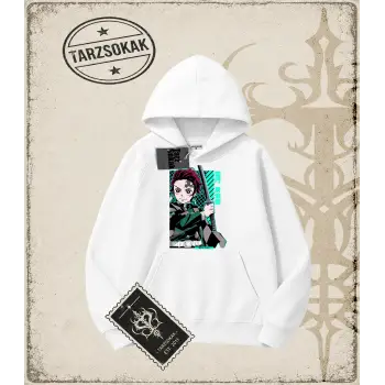 Demon Slayer Anime Baskılı Oversize Unisex Kapşonlu Sweatshirt