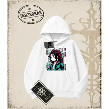Demon Slayer Anime Baskılı Oversize Unisex Kapşonlu Sweatshirt