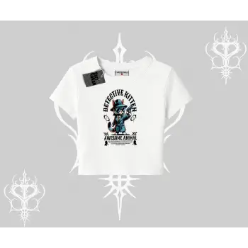 Detective Kitten Kedi Baskılı Babby Tee Tshirt