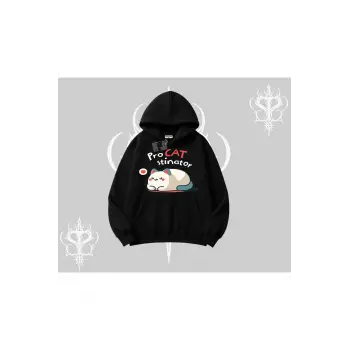 Detective Kitten Kedi Baskılı Biskilet Sweatshirt