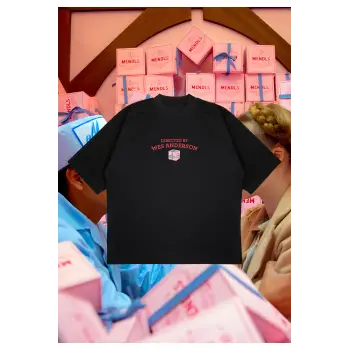 Directed By Wes Anderson Baskılı Oversize Unisex Pamuklu Nefes Alan Kalın Kumaşlı