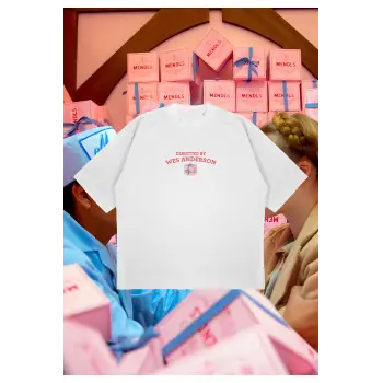 Directed By Wes Anderson Baskılı Oversize Unisex Pamuklu Nefes Alan Kalın Kumaşlı