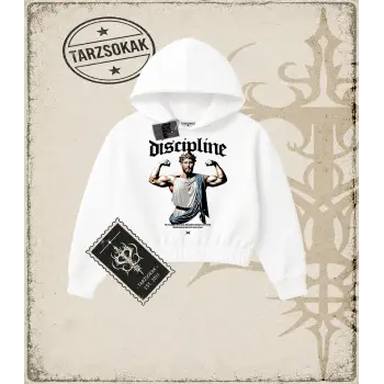 DISCIPLINE Kadın Crop Kapşonlu Sweatshirt