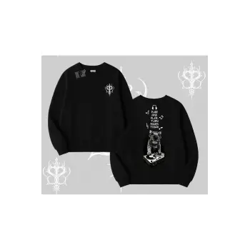 DJ Kedi Baskılı Müzik Temalı Biskilet Sweatshirt