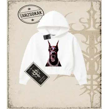 DOBERMAN SOLID Kadın Crop Kapşonlu Sweatshirt