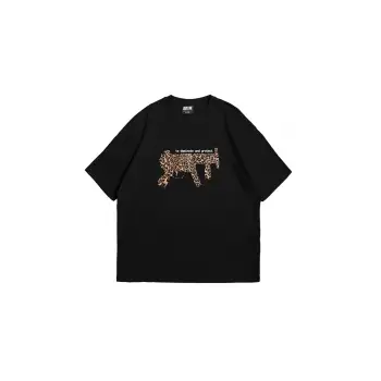 Dominante Leopar Baskılı Oversize Unisex Siyah