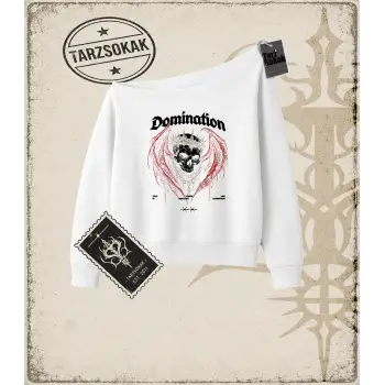 DOMINATION Kadın Kayık Yaka Sweatshirt