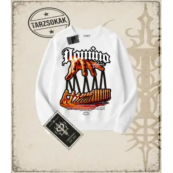DOMINO Oversize Unisex Bisiklet Yaka Sweatshirt
