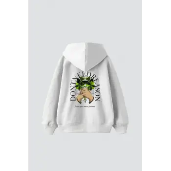 Dont Need Reason Baskılı Oversize Unisex Premium Beyaz