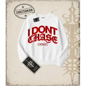 DONT CHASE Oversize Unisex Bisiklet Yaka Sweatshirt
