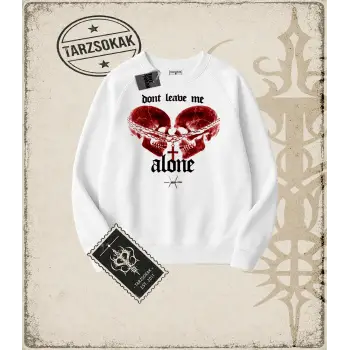 DONT LEAVE HALFTONE Oversize Unisex Bisiklet Yaka Sweatshirt