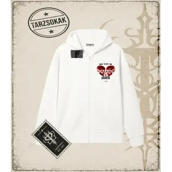 DONT LEAVE HALFTONE Oversize Unisex Hırka & Çeket Fermuarlı Sweatshirt