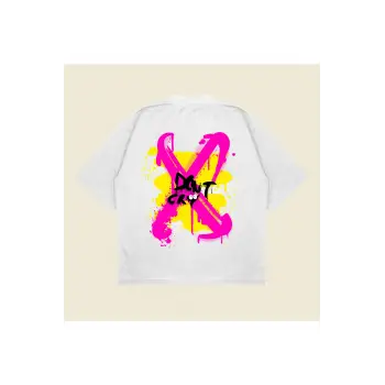 Dontcry Baskılı Oversize Unisex Pamuklu Nefes Alan Kalın Kumaşlı