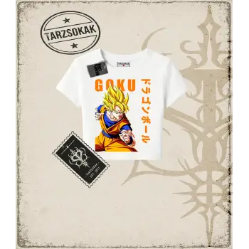 Dragon Ball Anime Baskılı Kadın Baby Tee