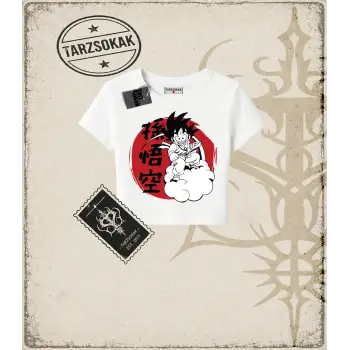 Dragon Ball Anime Baskılı Kadın Baby Tee