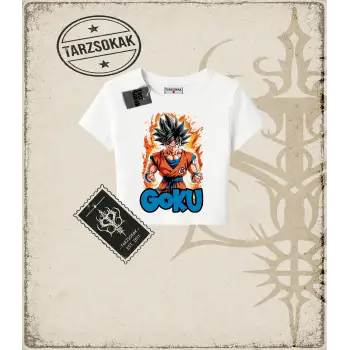 Dragon Ball Anime Baskılı Kadın Baby Tee