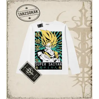 Dragon Ball Anime Baskılı Long Sleeve