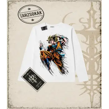 Dragon Ball Anime Baskılı Long Sleeve