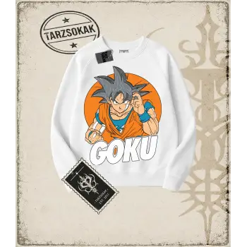 Dragon Ball Anime Baskılı Oversize Unisex Bisiklet Yaka Sweatshirt