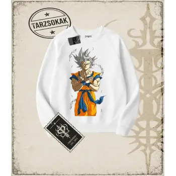 Dragon Ball Anime Baskılı Oversize Unisex Bisiklet Yaka Sweatshirt